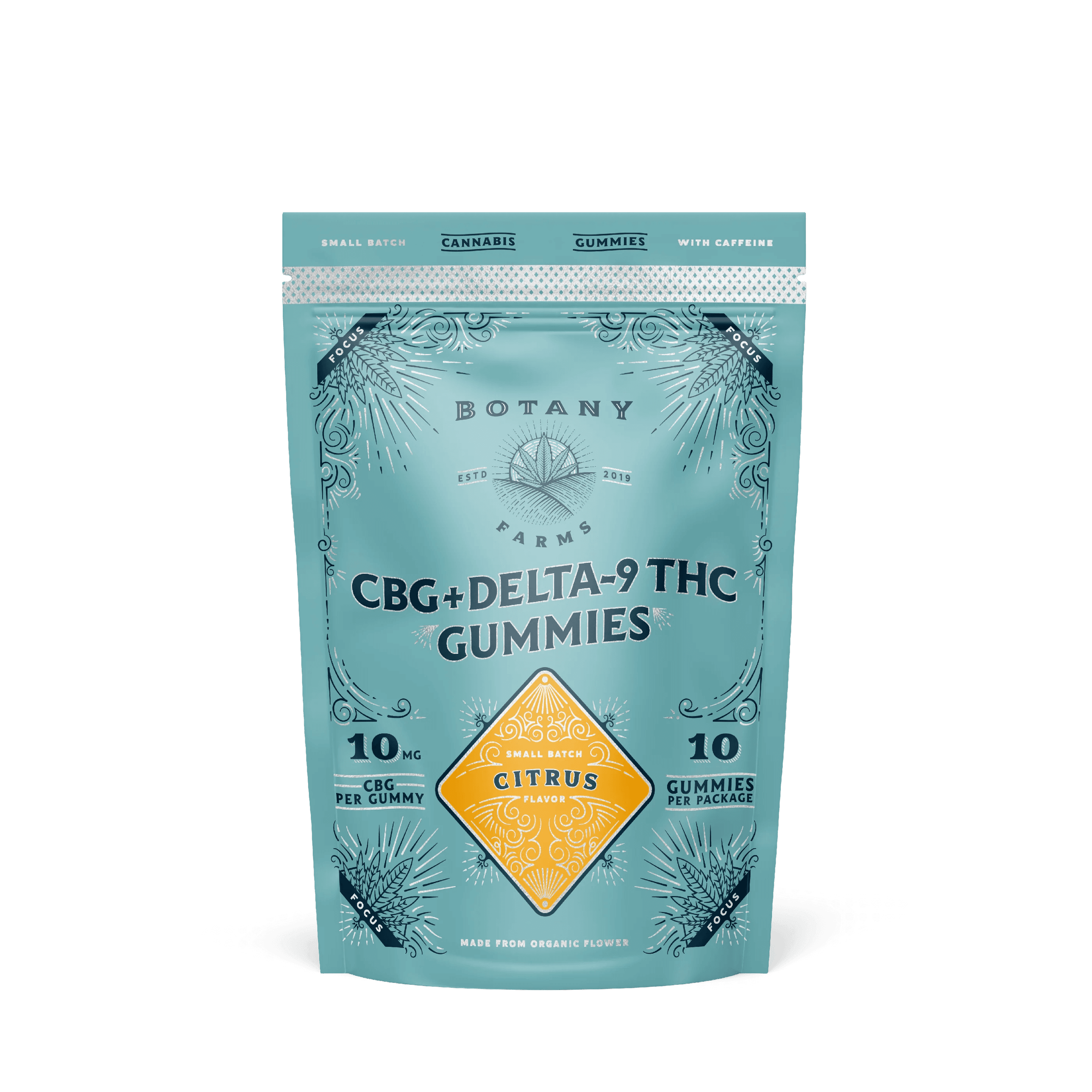 Botany Farms Caffeine + CBG + Delta-9 Gummies - Citrus - Smokeless - Vape and CBD